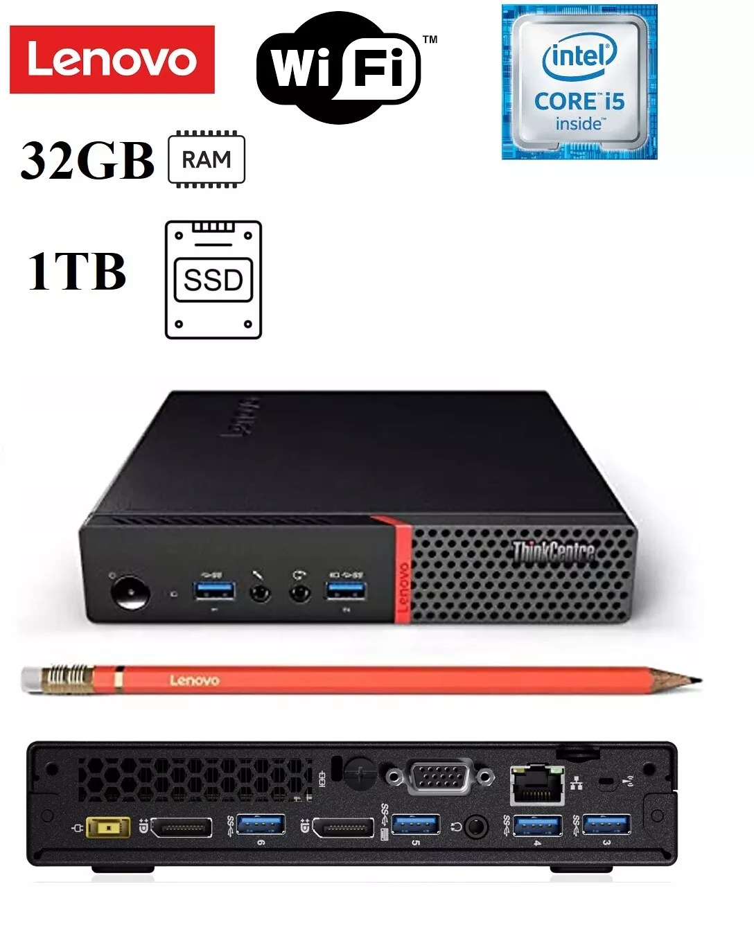 Windows 11 PRO PC Tiny Core i7 32GB RAM 1TB SSD Wi-Fi PC Desktop