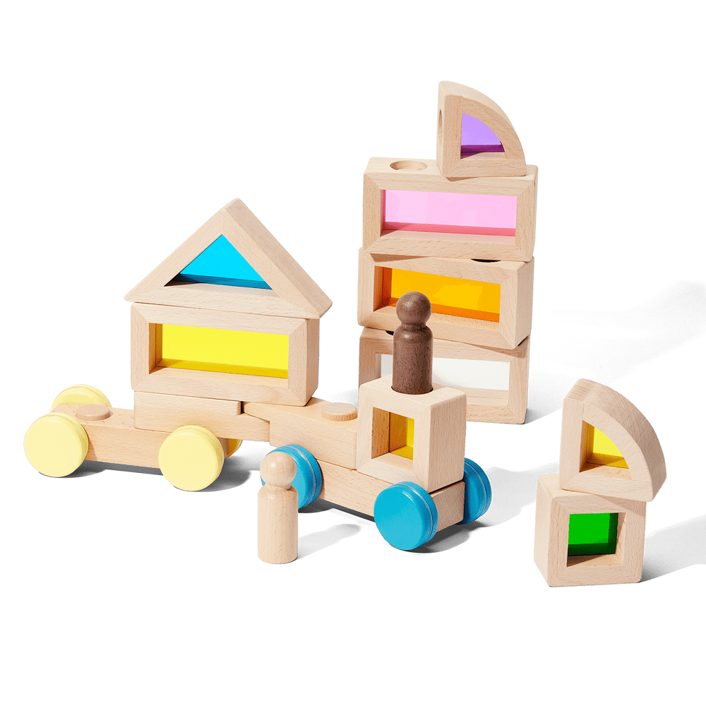 Rainbow Blocks and Cars Building Set | KiwiCo