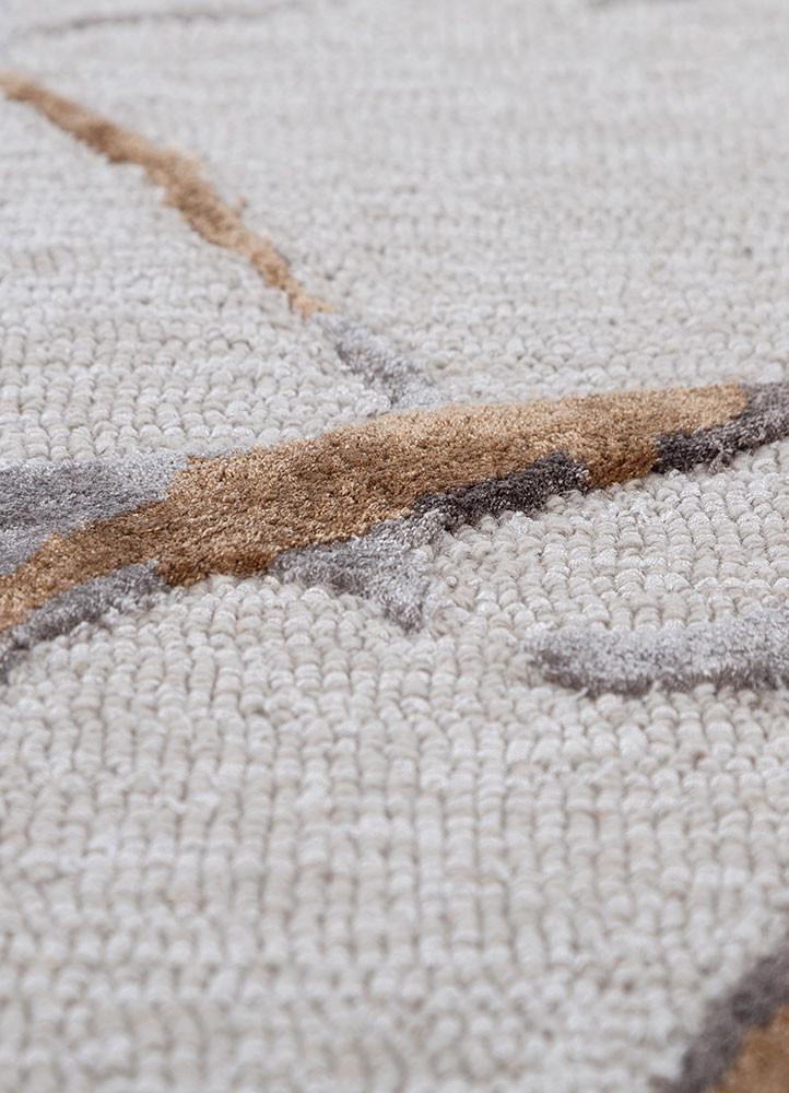 Genesis Beige & Brown Hand Tufted Wool & Viscose Rugs - Taq-4390