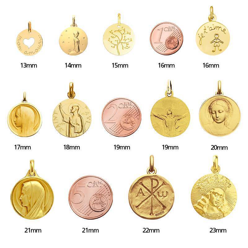 Médaille Vierge Regina Profil Or Jaune 750 - Becker - Ocarat