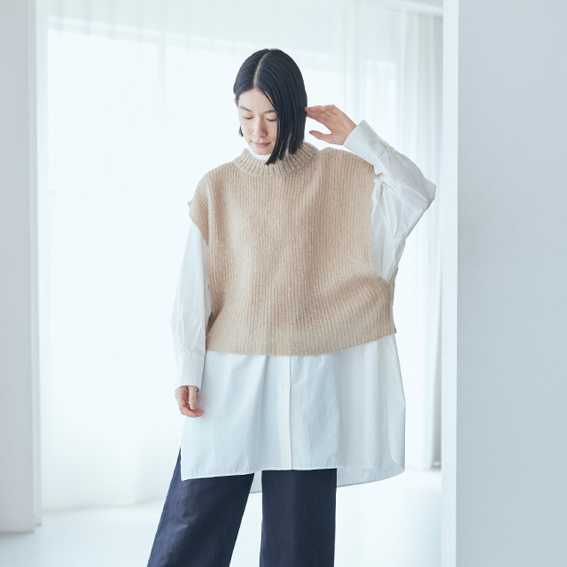 重ね着するポンチョベスト｜衣料品｜中川政七商店 公式サイト