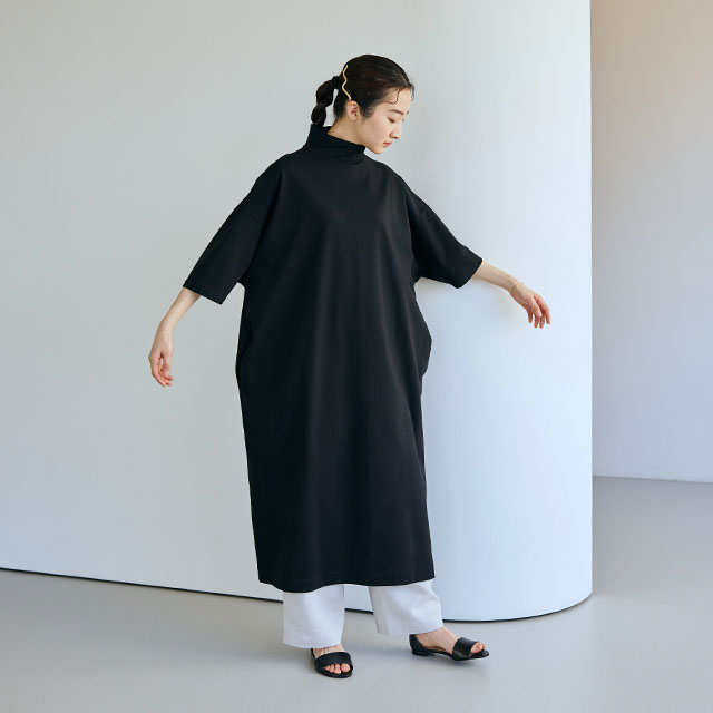 強撚綿のワイドワンピース 七分袖｜衣料品｜中川政七商店 公式サイト