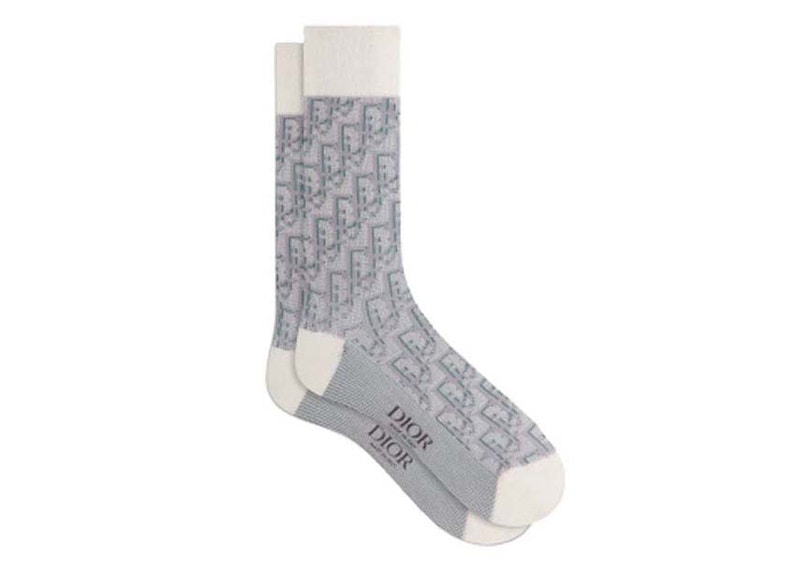 Dior Oblique Socks White/Silver in Polyamide - US