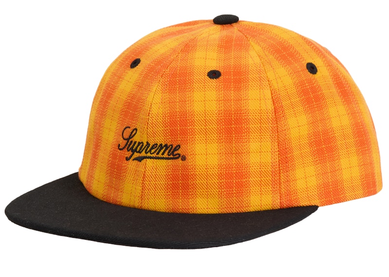 Supreme Script Logo 6 Panel SS24 Orange Plaid - SS24 - GB Supreme