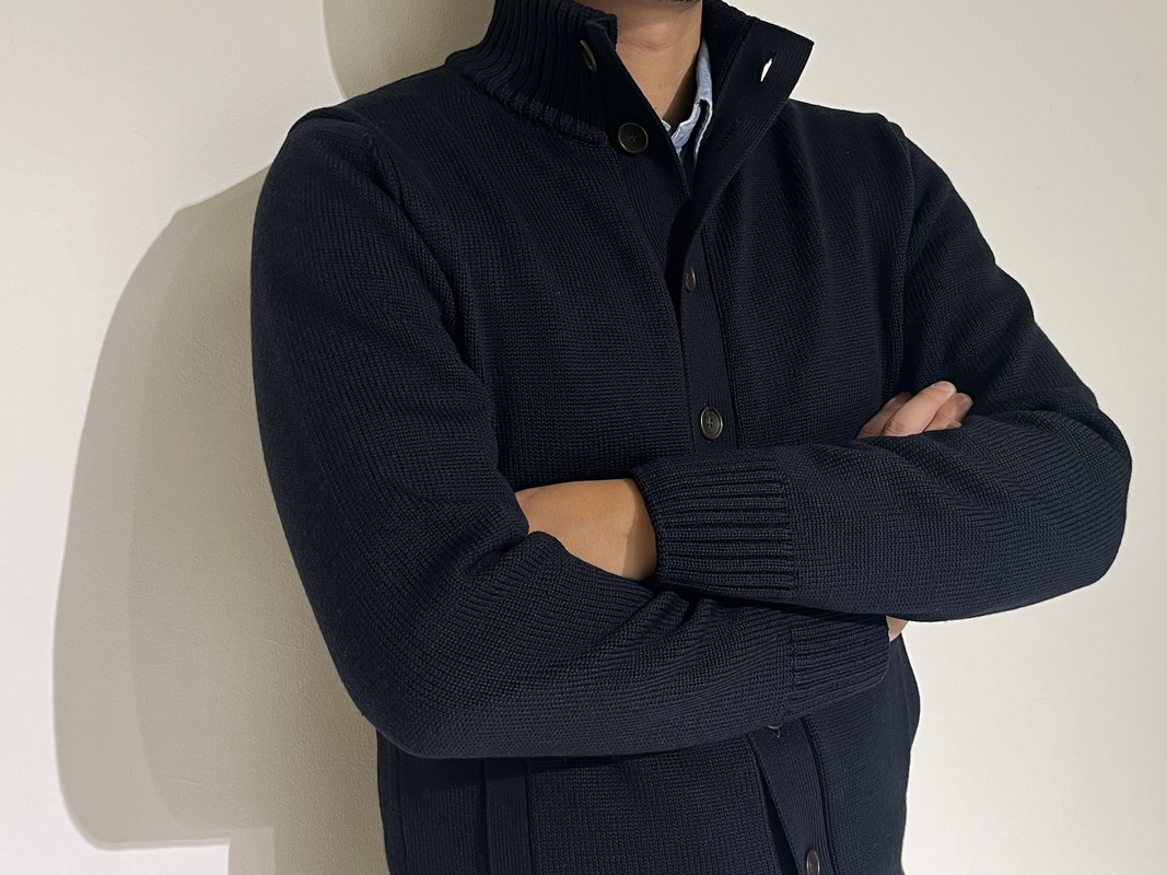 メンズ】スタンドカラーカーディガン | 読む、鎌倉シャツ