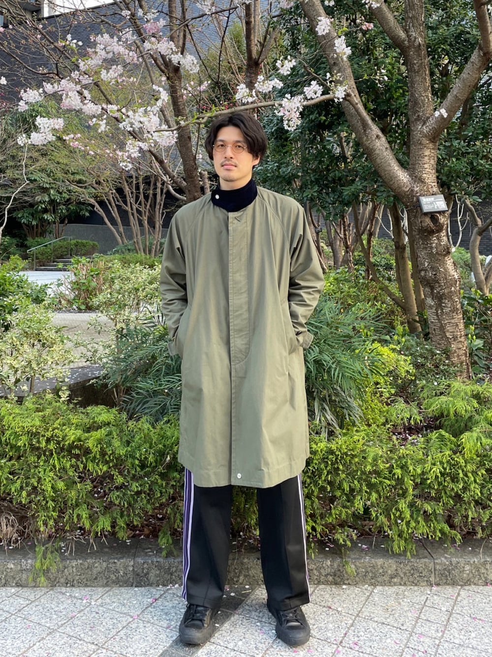 Sacaiのモッズコートを使ったメンズ人気ファッションコーディネート