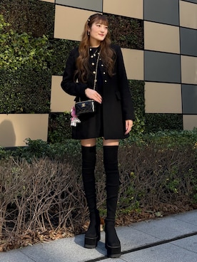 ZARAのアイテムを使った「ニーハイブーツ」の人気ファッション