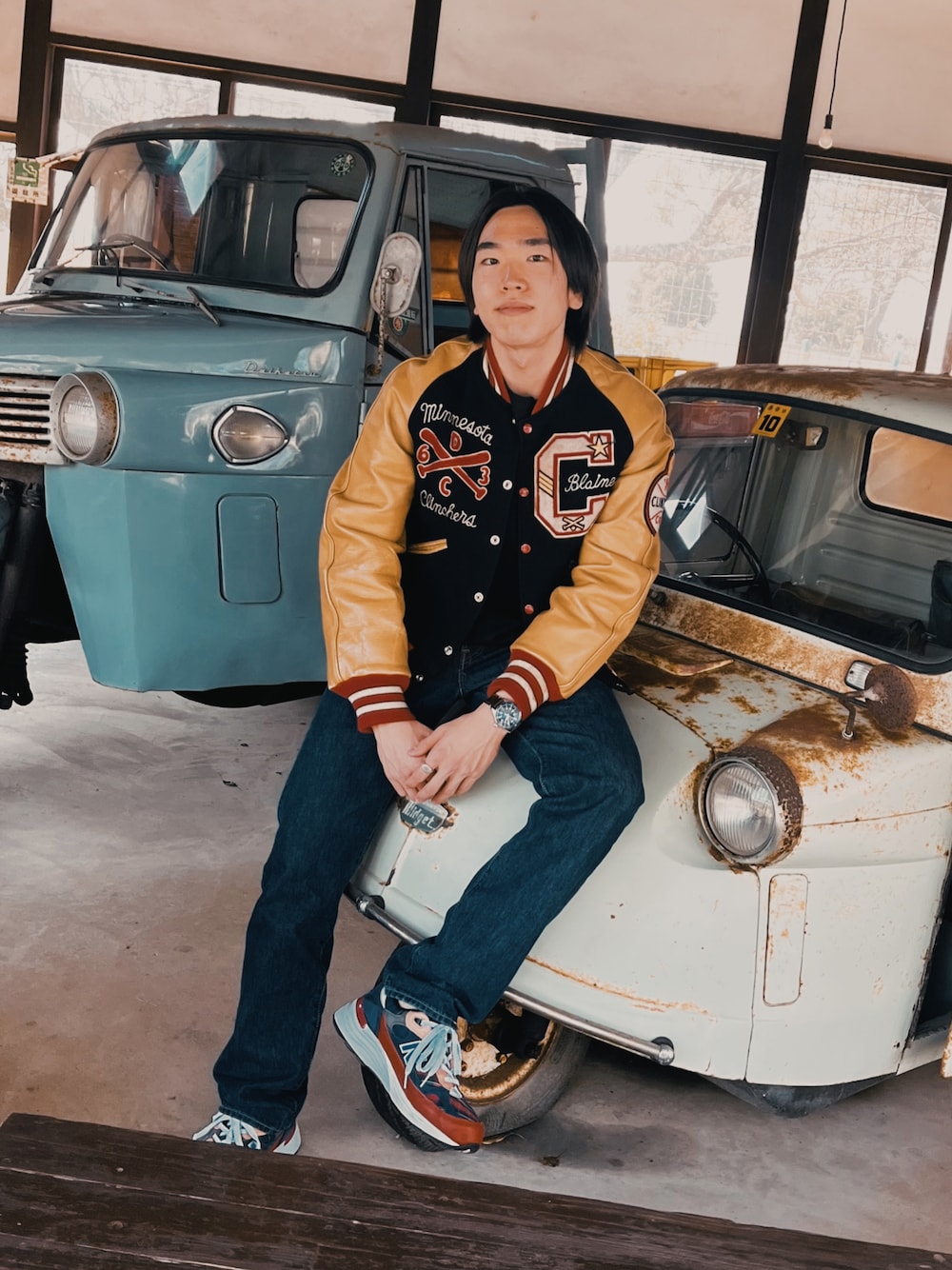 STYLE EYESのスタジャンを使ったメンズ人気ファッションコーディネート