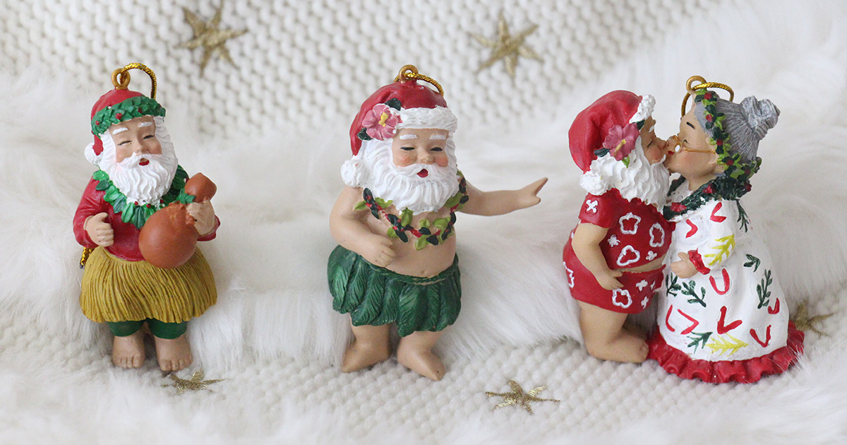 ハワイのサンタさんは裸足にサンダル？常夏のクリスマスオーナメント