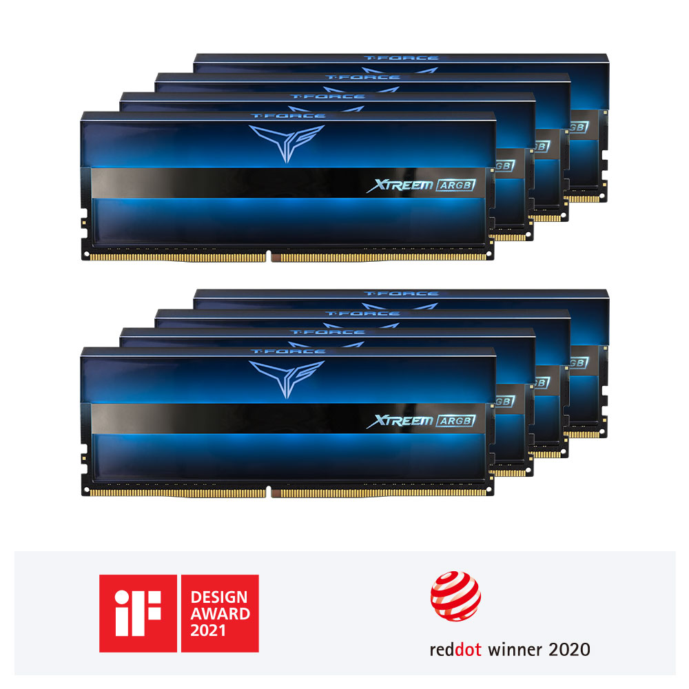 XTREEM ARGB DDR4 DESKTOP MEMORY BLUE 64GB(8x8GB) 3600MHz CL18