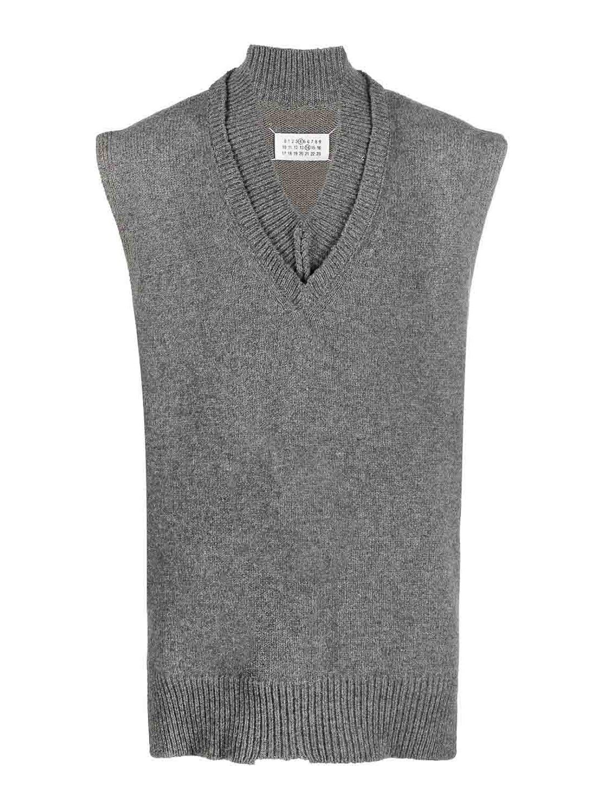 Maison Margiela Layered knit vest - Grey|SI1TH0001S18064860F