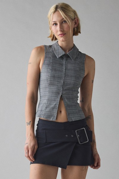 BDG Ledia Collared Zip-Front Vest Top | Urban Outfitters