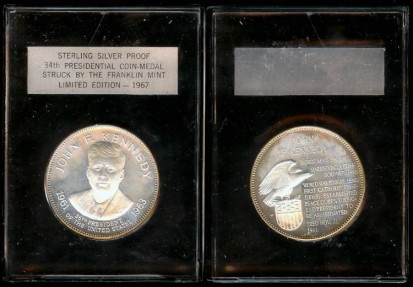 1967 John F. Kennedy Presidential Coin Medal (Franklin Mint) Silver