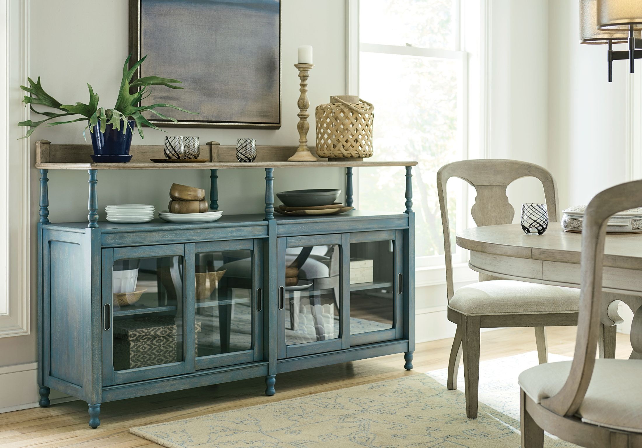 American Drew Casual Dining Dorset Credenza Blue 750-858B - Carol