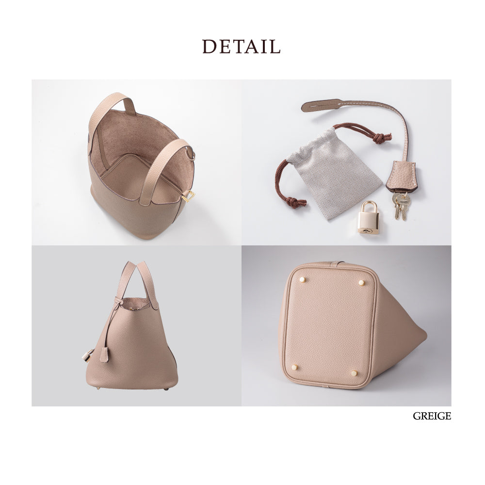 ゴールド金具ver】 上質 本革 レンヌ 本革キューブ型バッグ