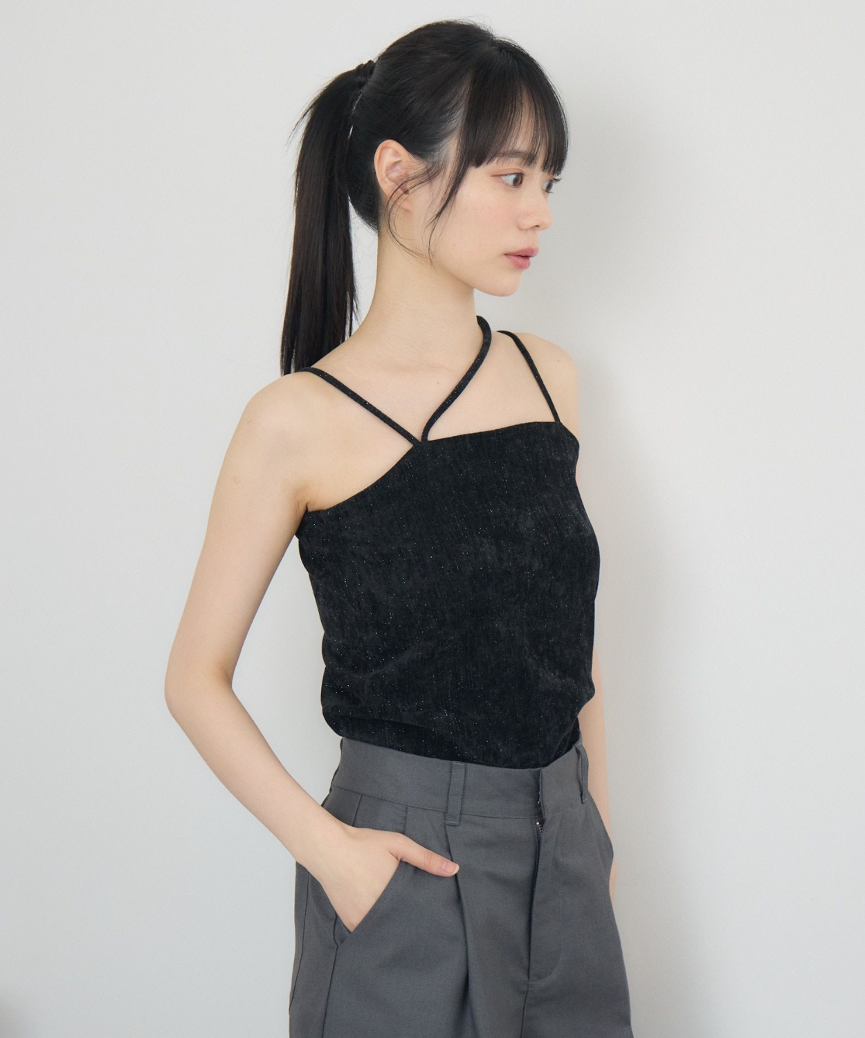 ラメベロアカップ付キャミ|RETRO GIRL | RETRO GIRL ONLINE STORE