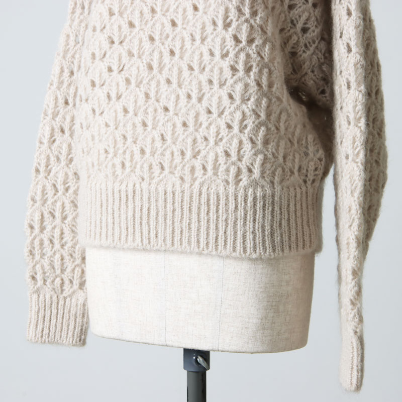 BATONER (バトナー) MOHAIR WOOL LACE CREW NECK / モヘアウールレース