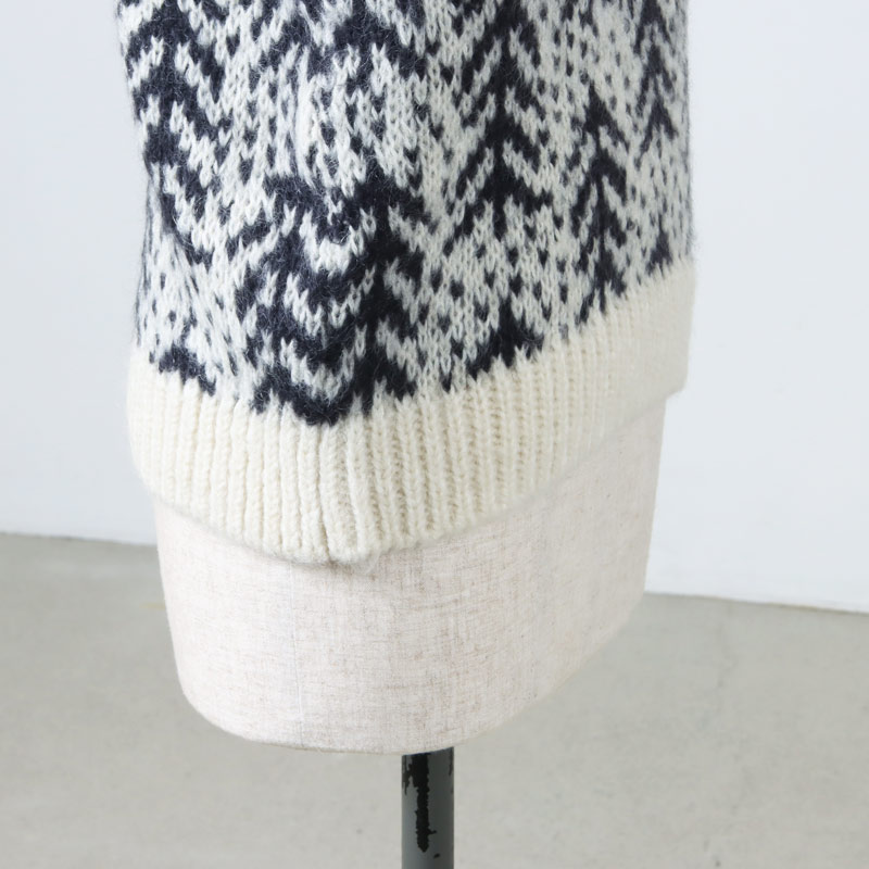 BATONER (バトナー) women CEDER JACQUARD MOHAIR CREW NECK