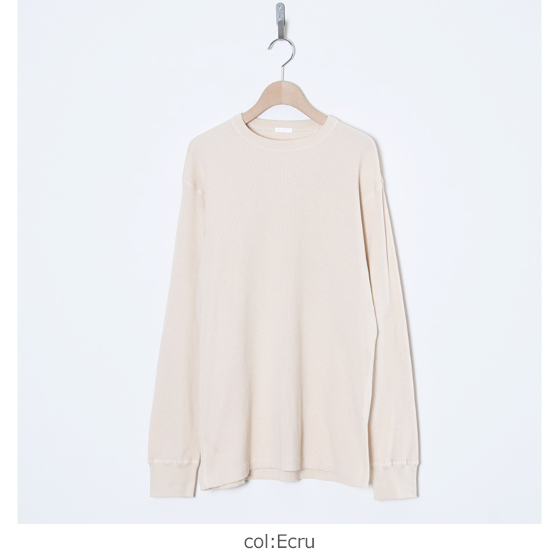 COMOLI (コモリ) コットンカシミヤ ワッフル長袖クルー