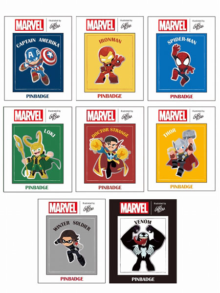 マーベル feat. グリヒル/ ピンバッジ 8種セット[イン・ロック]《在庫