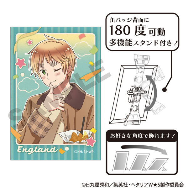 ヘタリア World☆Stars アート缶バッジ イギリス 食べ歩きグルメ