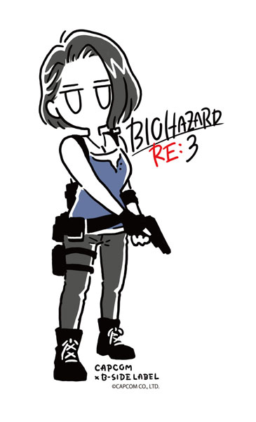 CAPCOM×B-SIDE LABELステッカー バイオハザード ジル(ラインアート)[B