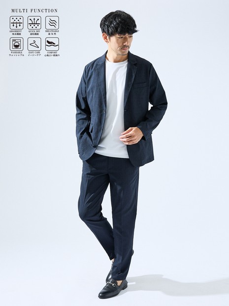 上下2点セット/セットアップ対応】吸水速乾 リネンライク セットアップ