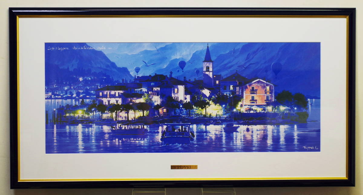 笹倉鉄平 プエルトバヌス 中古 大判額装アートポスター プエルトバヌス