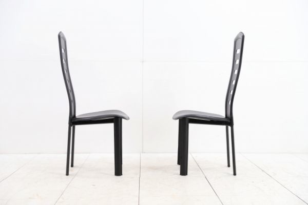 IDC大塚家具オリジナル「8339」牛革 ハイバックチェア2脚セット