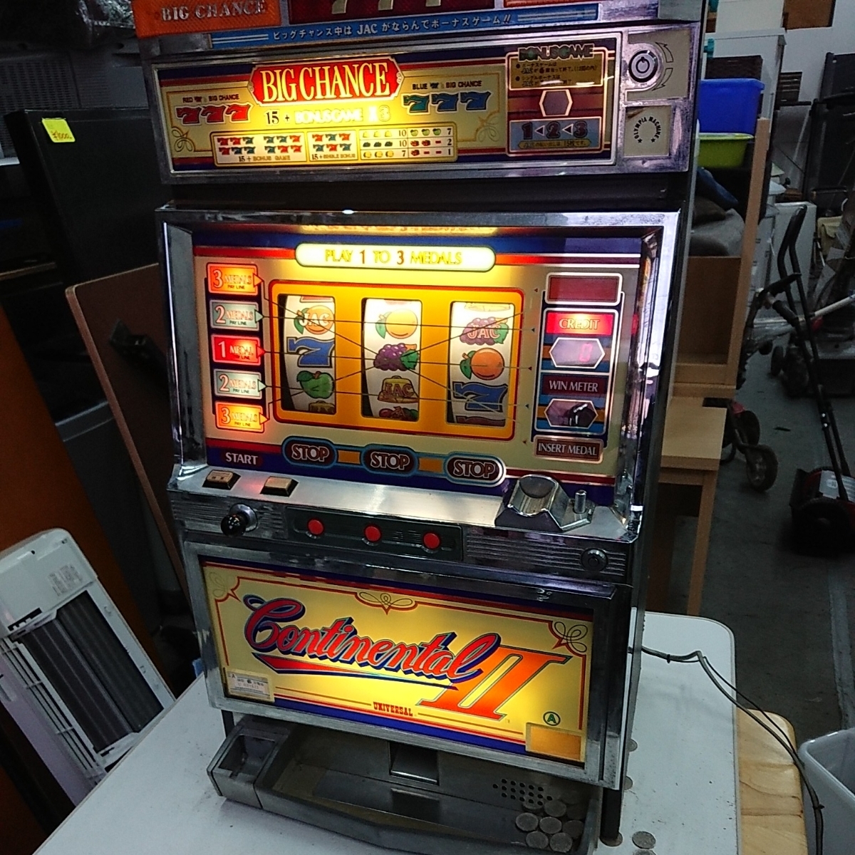 レトロ ユニバーサル パチスロ実機 コンチネンタルⅡ 100V パチンコ