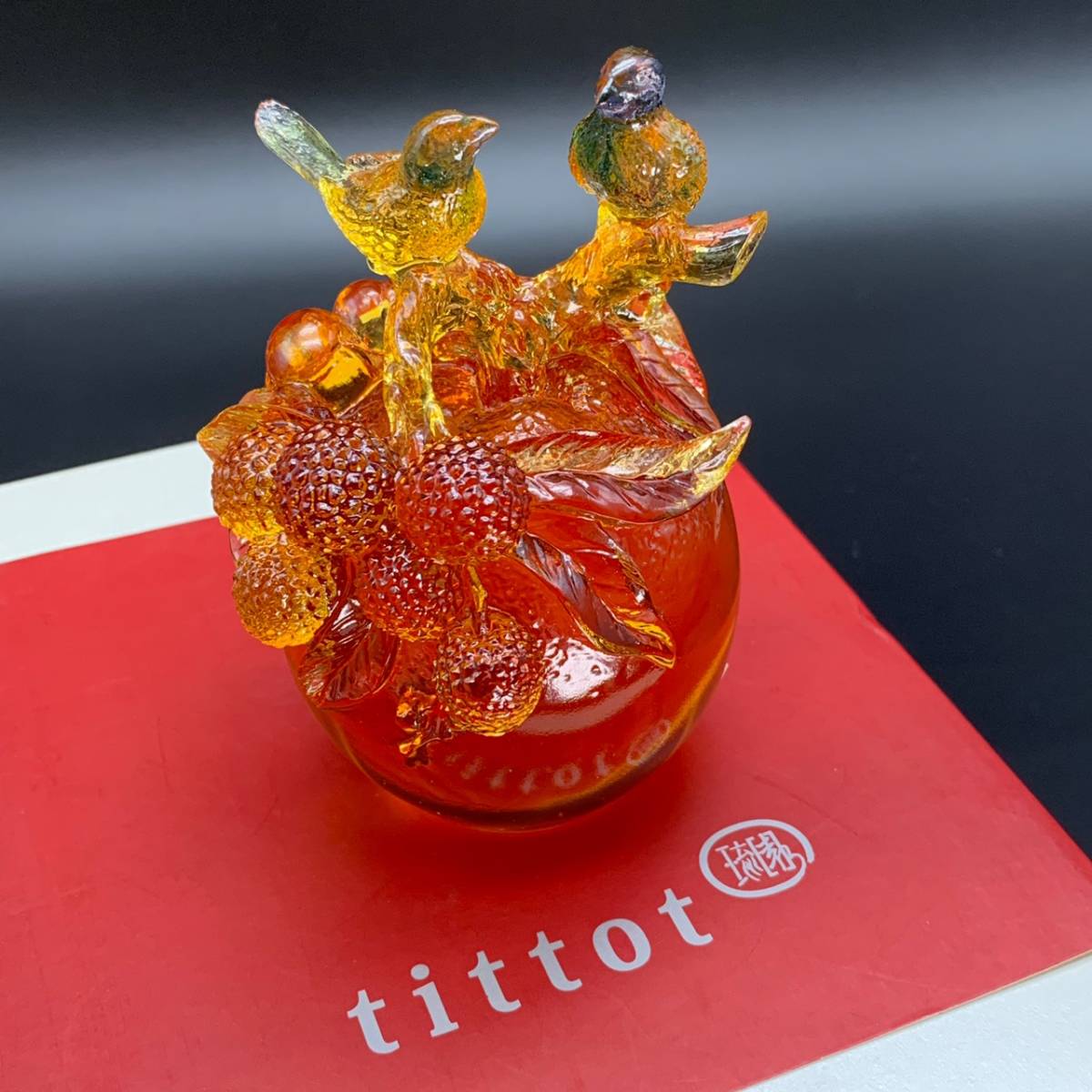琉園 Tittot クリスタルガラス バード 置物 Tittot 琉園工房