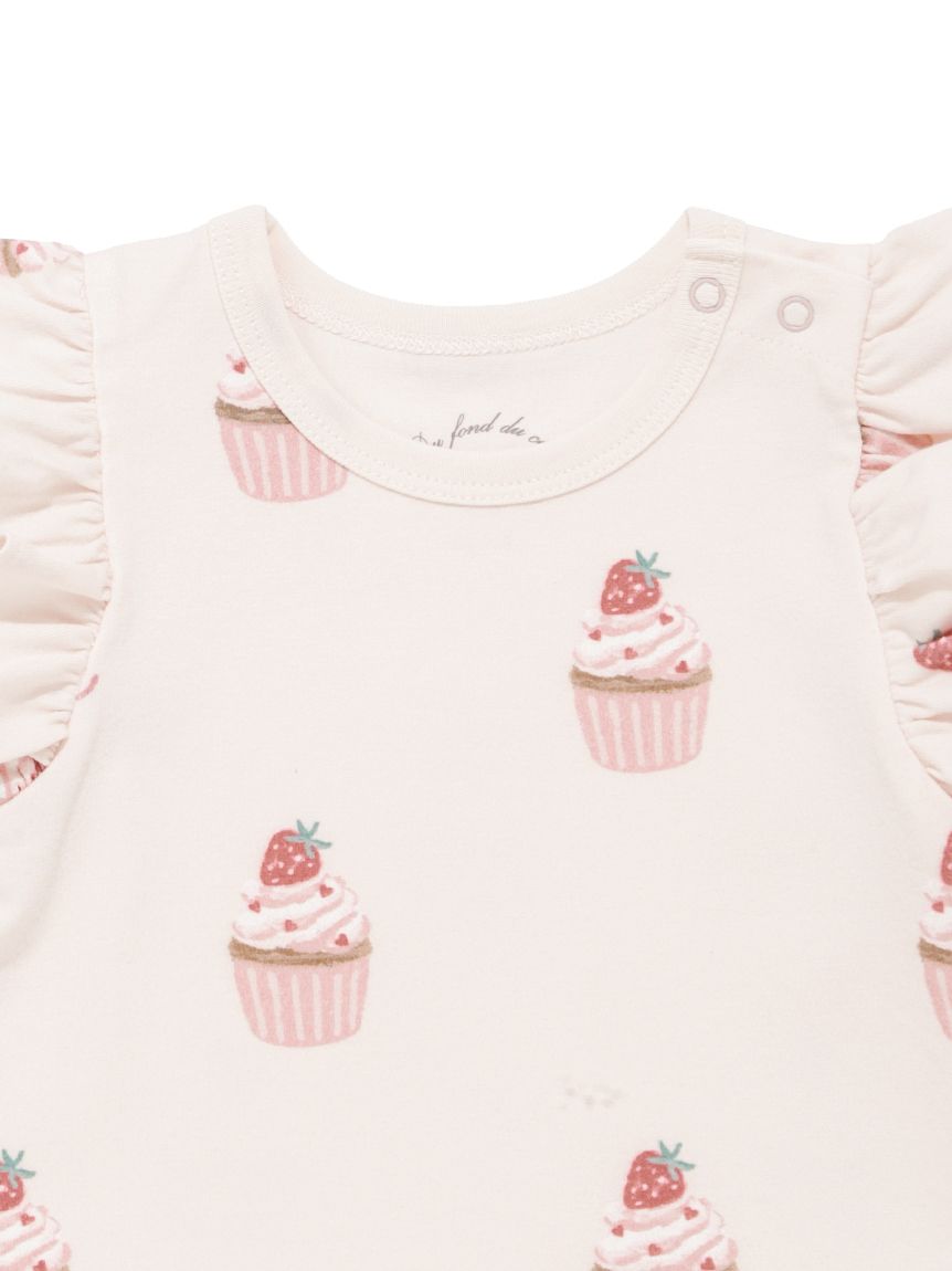 BABY】カップケーキ柄Tシャツ(カットソー＆Tシャツ)｜ルームウェア