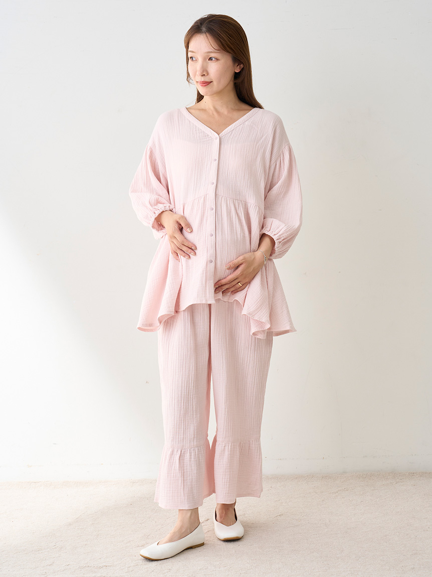 マタニティガーゼロングパンツ(ロングパンツ)｜ルームウェア・パジャマ