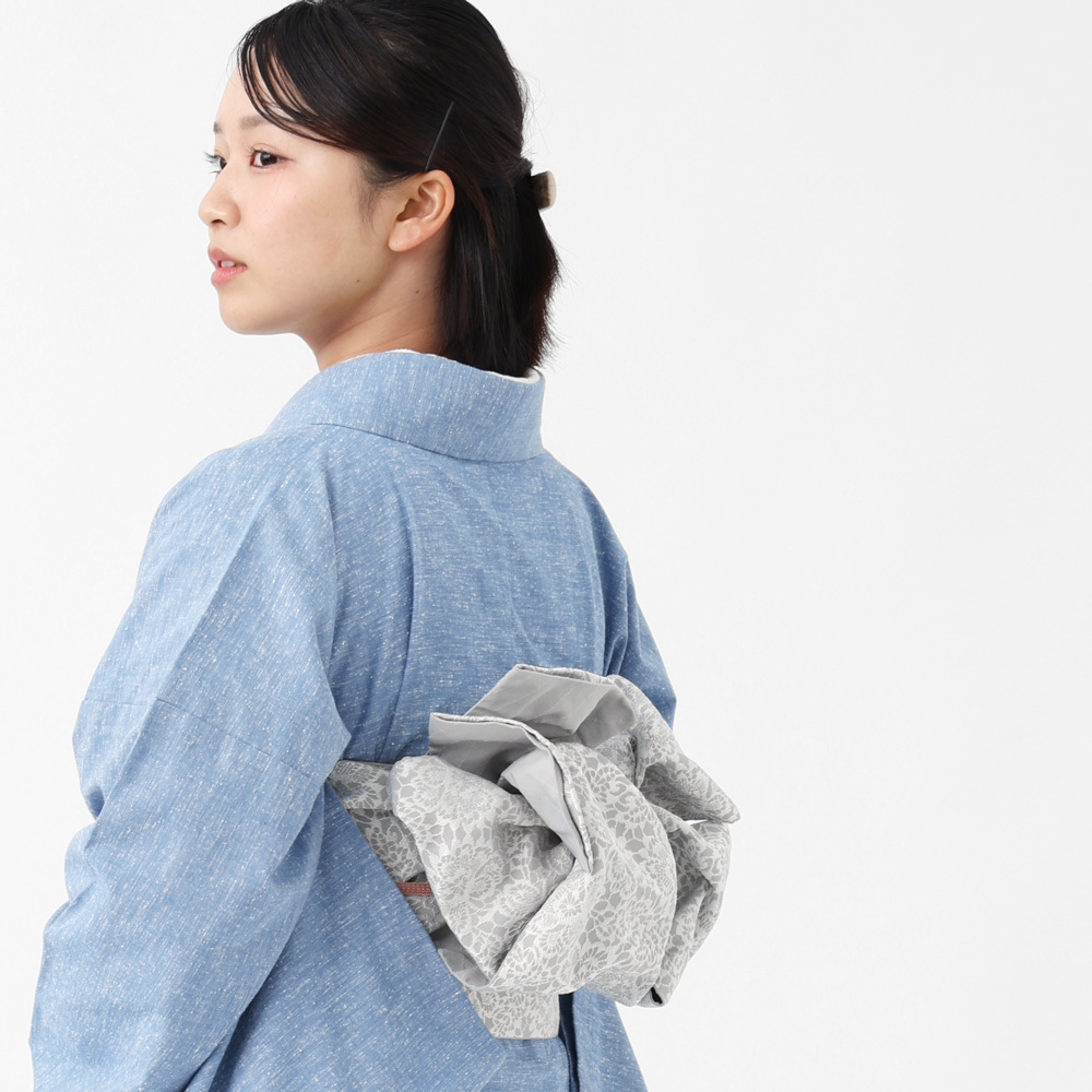 久留米織 木綿着物 2点 セット レース帯 ROCCA 六花 半幅帯 着物