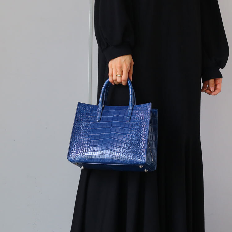 藍染め アリゲーター トートバッグ 日本製 2way レディース ミニトート