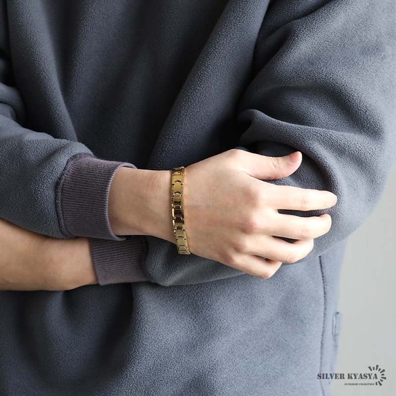 タングステン 傷つかない 磁気ブレスレット メンズブレスレット メタル