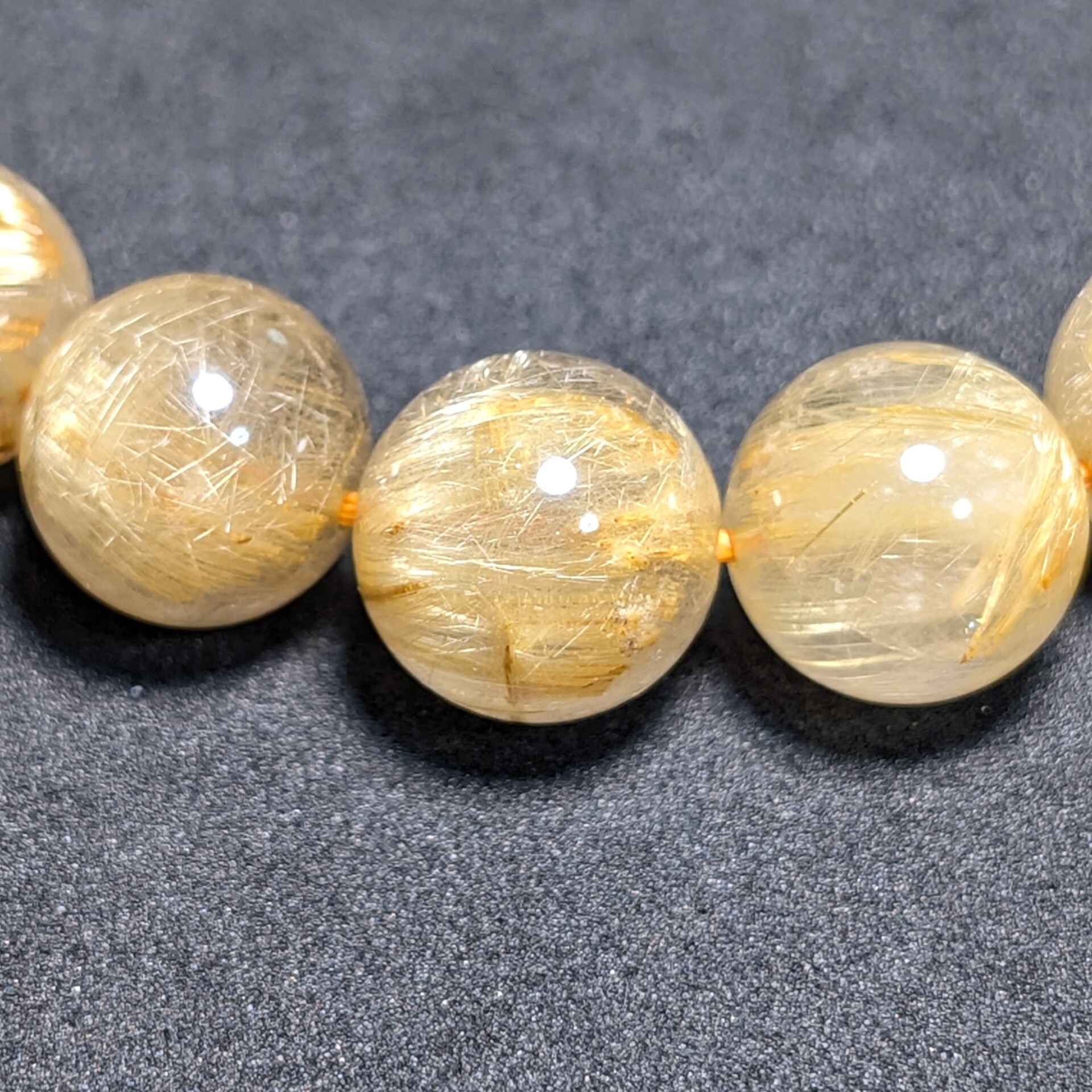 濃密すぎる金針が最高】ゴールド ルチルクォーツ ブレスレット 12ミリ