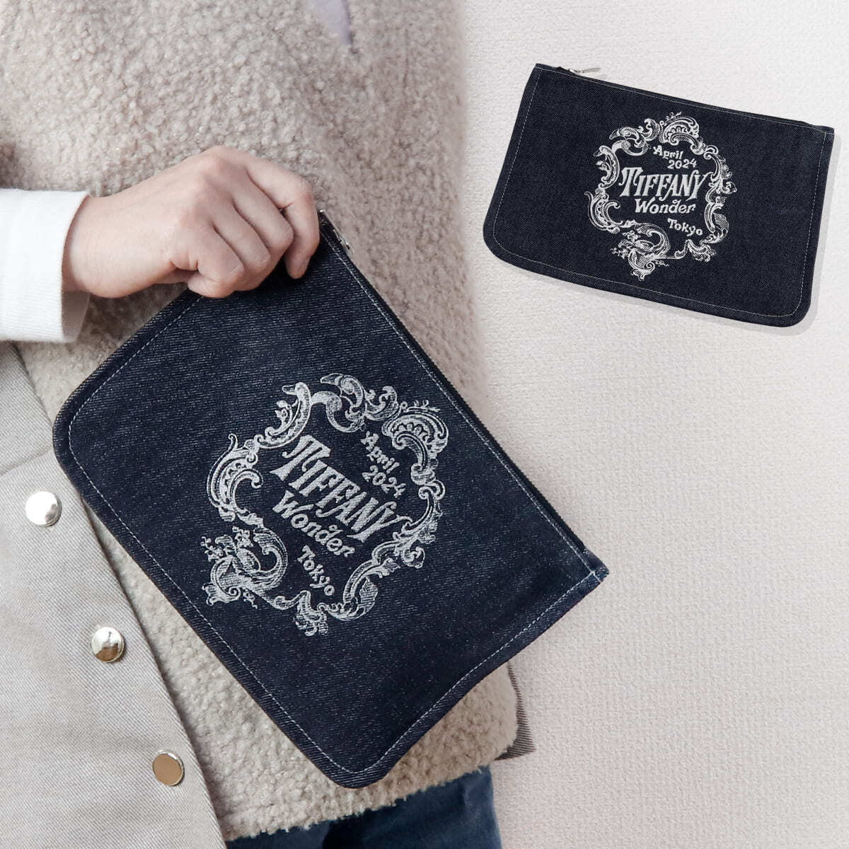 展覧会限定 】ティファニー ワンダー展 限定 ポーチ Tiffany.co ロゴ