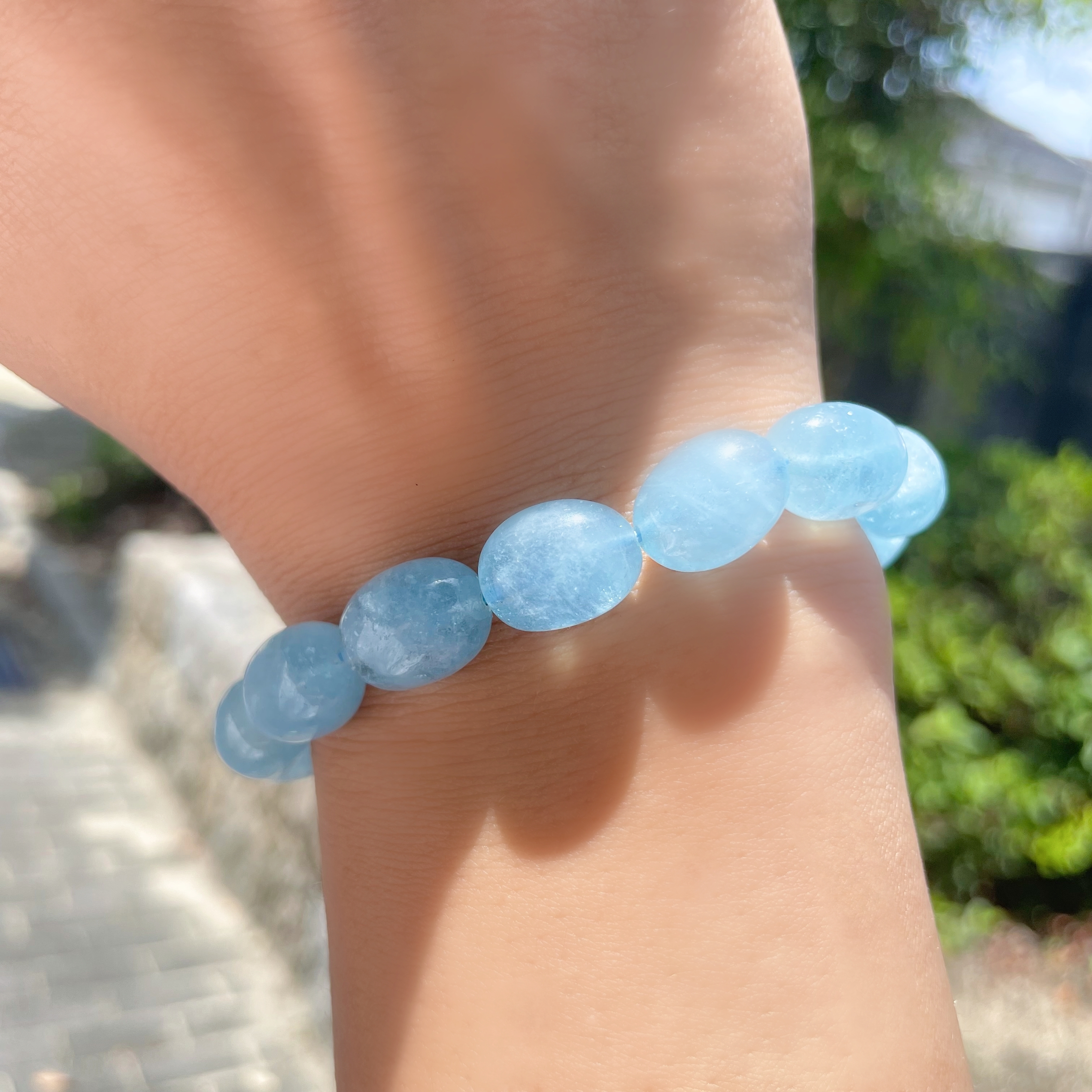 水色が美しい天使の石］一点物 アクアマリン タンブルカット