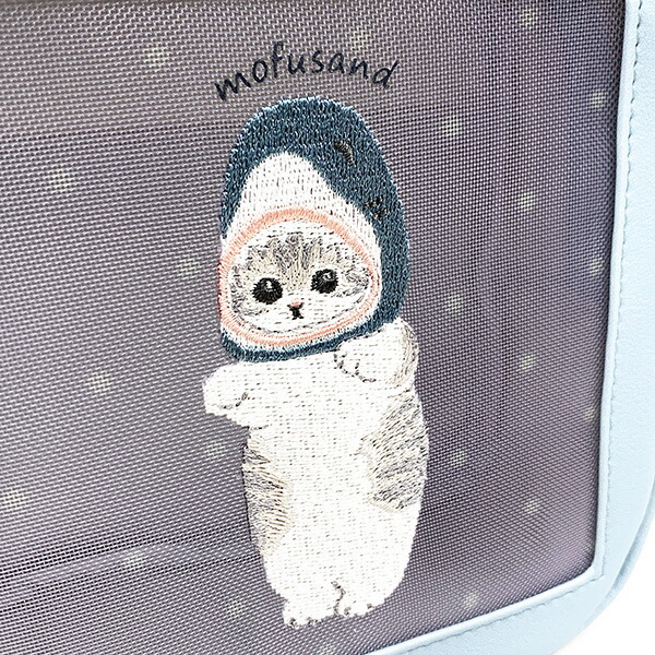 モフサンド mofusand サメにゃん ボックスポーチ (ブルー) メッシュ