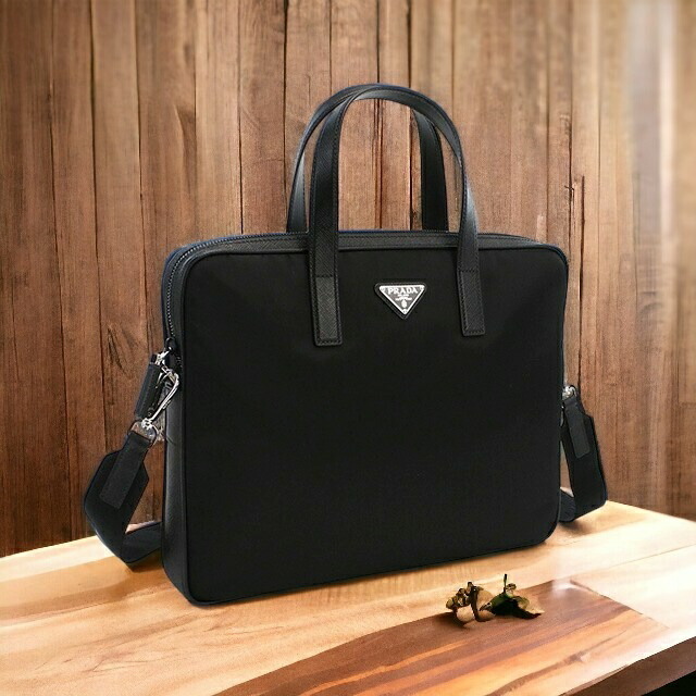 プラダ ブランド ブリーフケース メンズ TESSUTO+SAFFIANO ナイロン