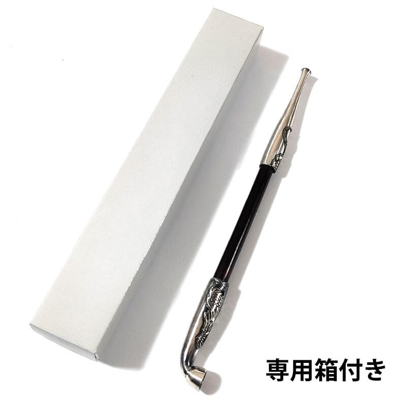 浅草煙管昇り龍七寸 喫煙具 きせる TSUGE 銀色鍍金仕上げ キセル