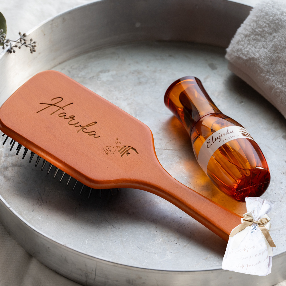 名入れ AVEDA パドルブラシ ＆ ミルボンセット ヘアケア ギフトセット