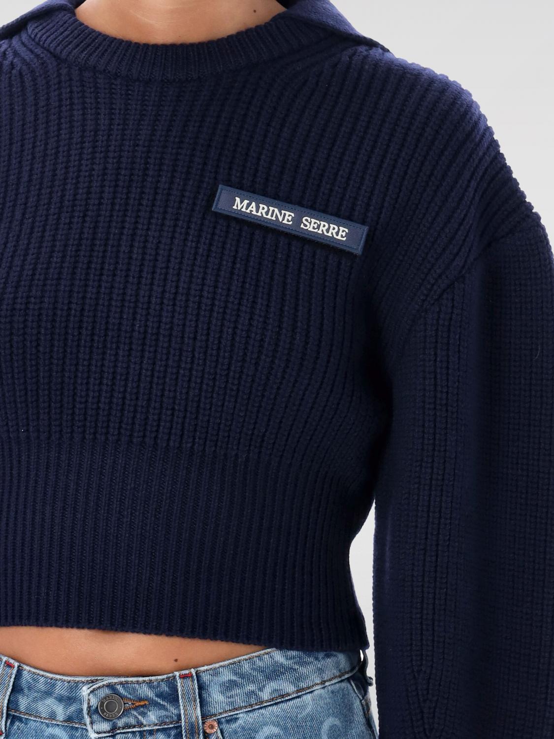 Marine Serre Sweater woman - Blue | WTK027ACKNI0525 | GIGLIO.COM