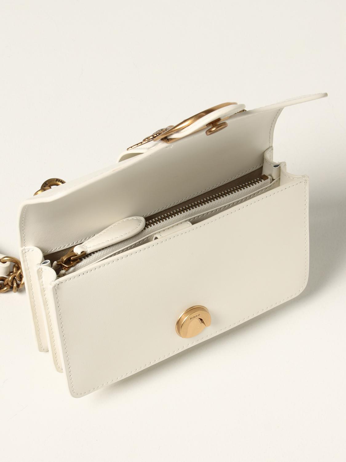 Pinko Love classic Icon Simply bag in smooth leather - White