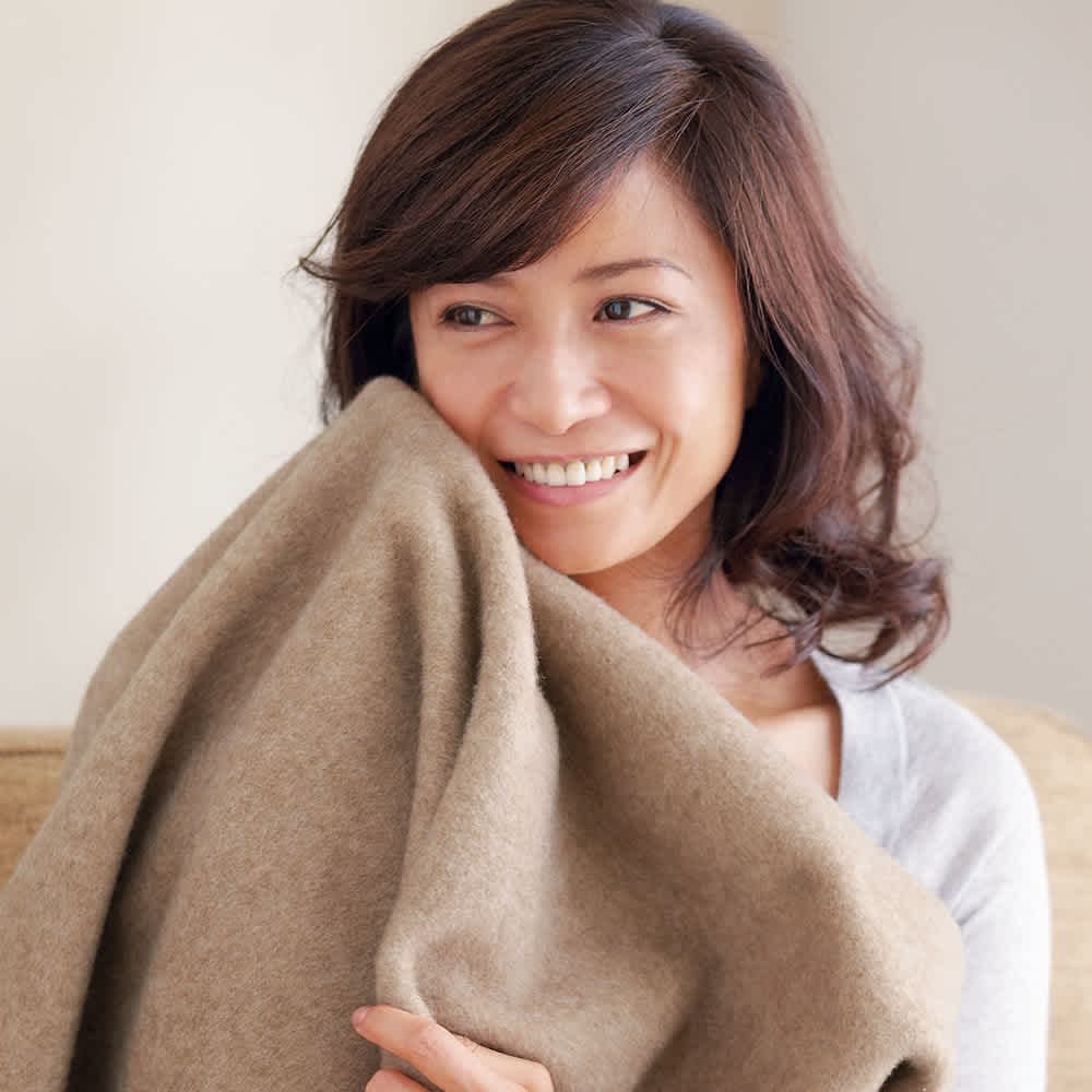 洗える無染色カシミヤ毛布（毛羽部） ブラウンカシミヤ掛け毛布 通販