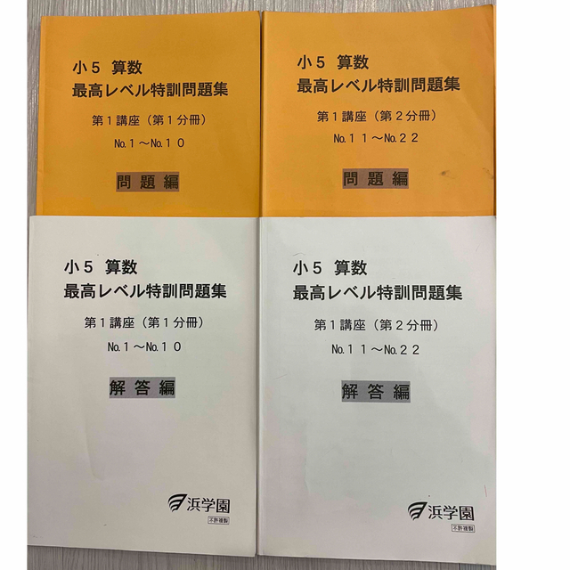 小5 算数 最高レベル特訓問題集 浜学園】小5 算数 最高レベル特訓問題