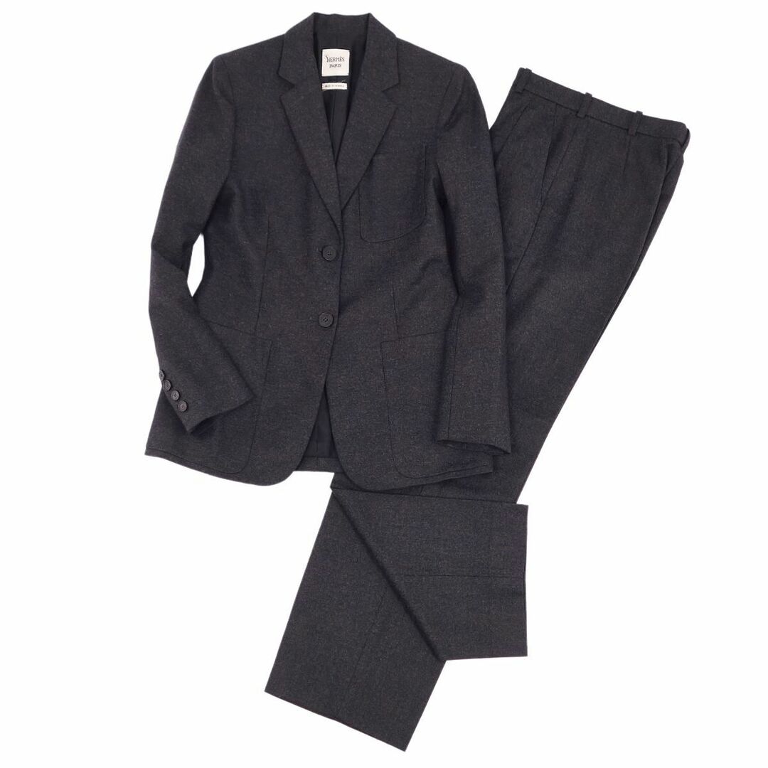 HERMES - 美品 エルメス HERMES スーツ セットアップ ウール カシミヤ