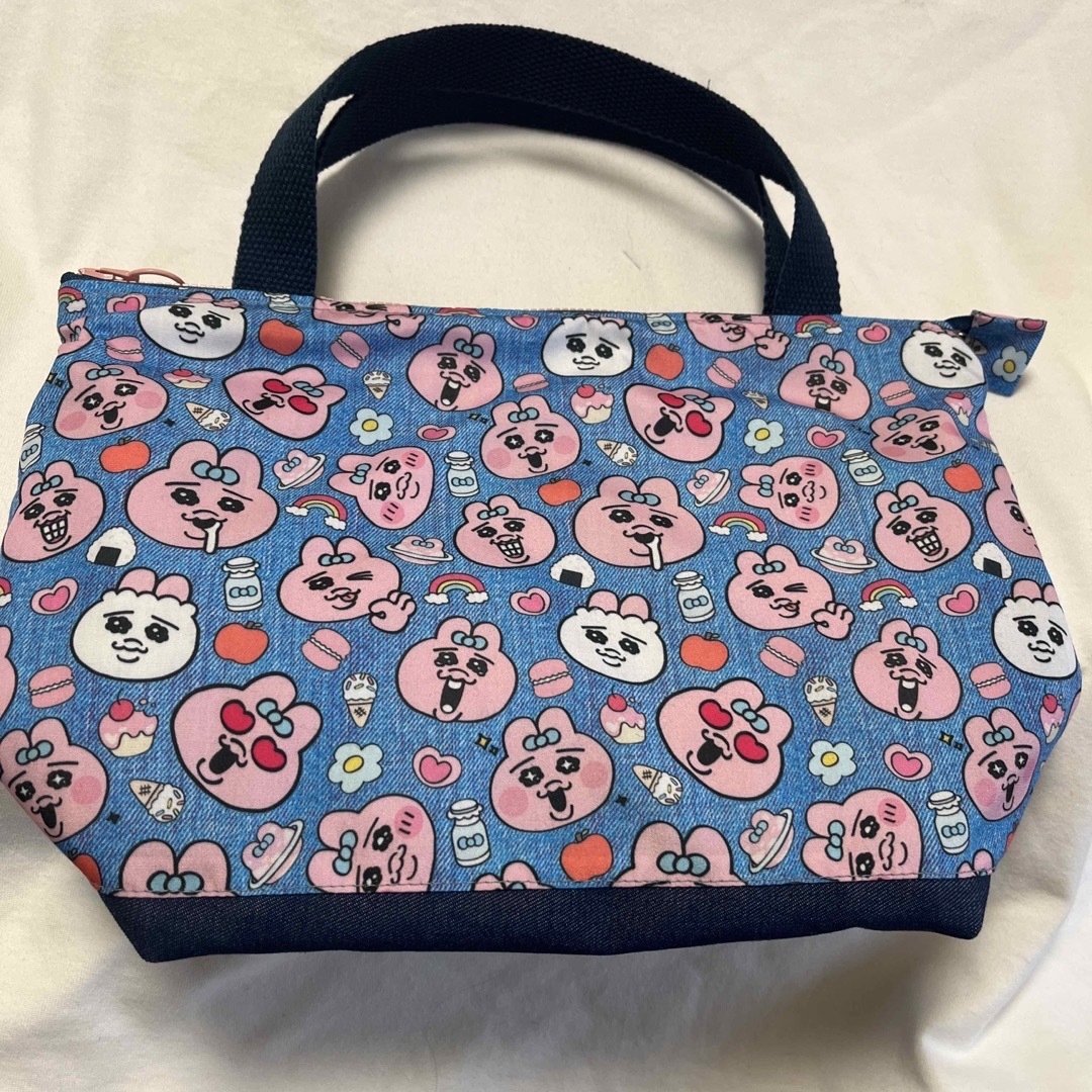 ハンドメイドランチバック 内側洗える保冷、保温シートおぱんちゅ