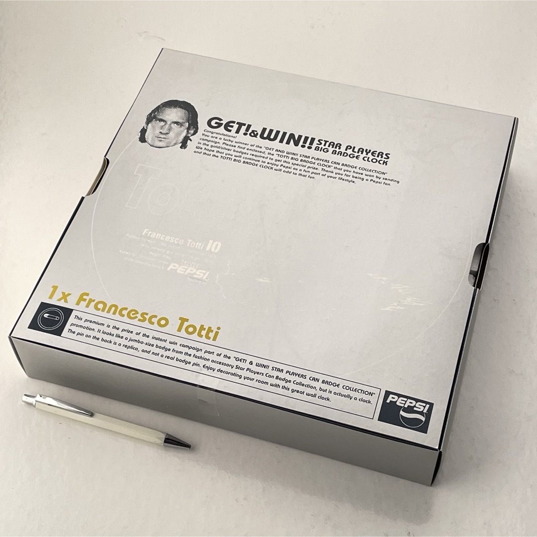 ペプシ 缶バッジ 壁掛け時計 トッティ Totti サッカー 缶時計の通販 by